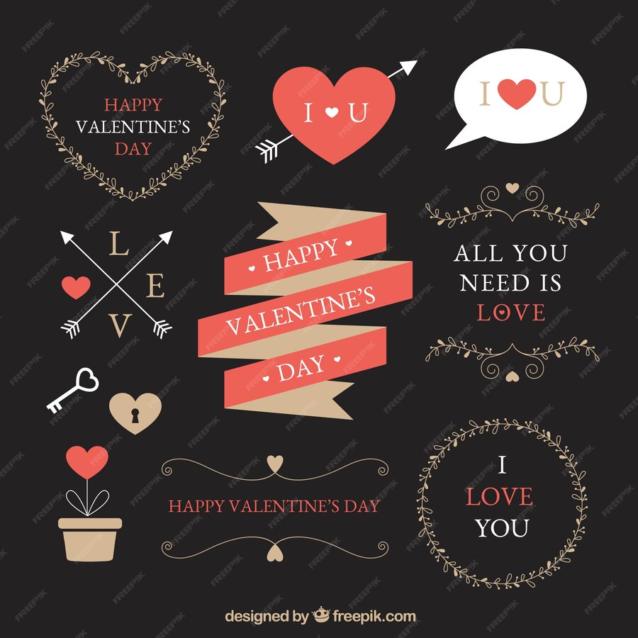 Free Vector | Flat valentine's day element collection