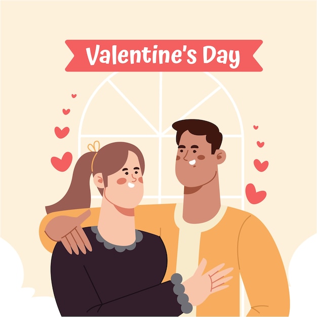 Free Vector | Flat Valentine's Day Illustration