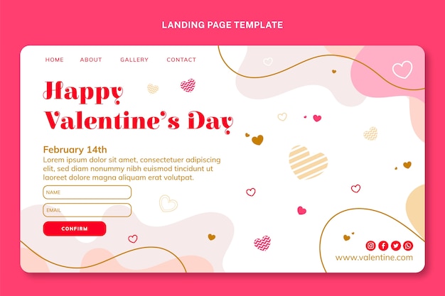 Free Vector Flat Valentine S Day Landing Page Template