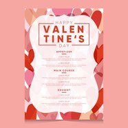 Free Vector Flat valentine s Day Menu Template 