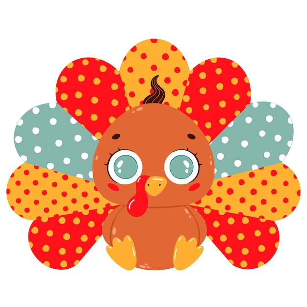 Premium Vector | Flat vector illustration of a cute cartoon baby turkey ...