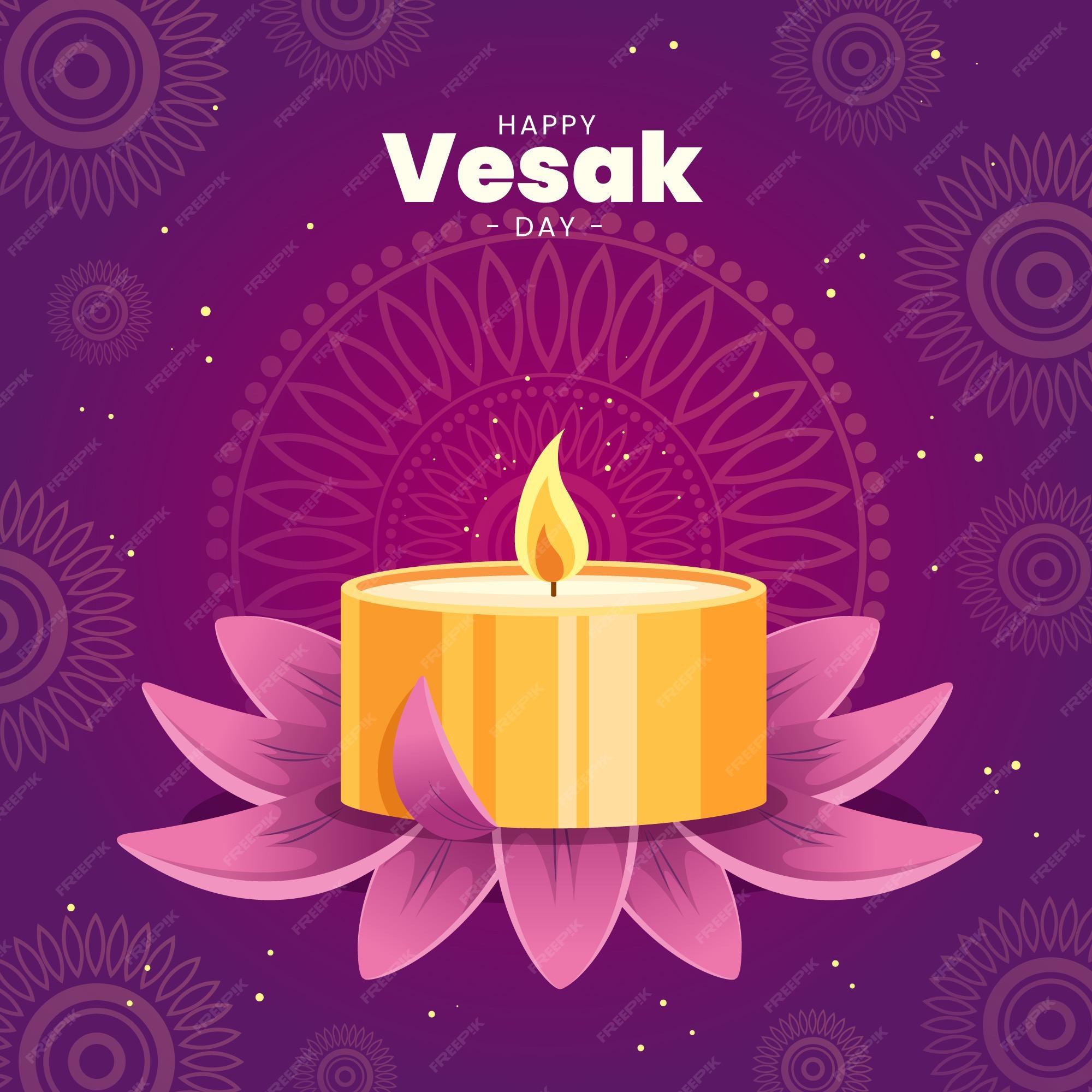 Premium Vector | Flat vesak day illustration