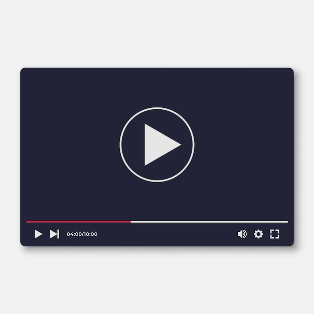 Flat Video Player Interface Template For We And Moile Apps