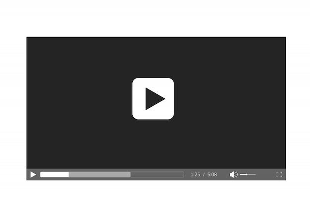 Premium Vector | Flat video player template