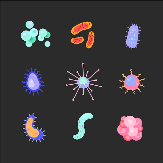 Free Vector | Flat virus collection concept