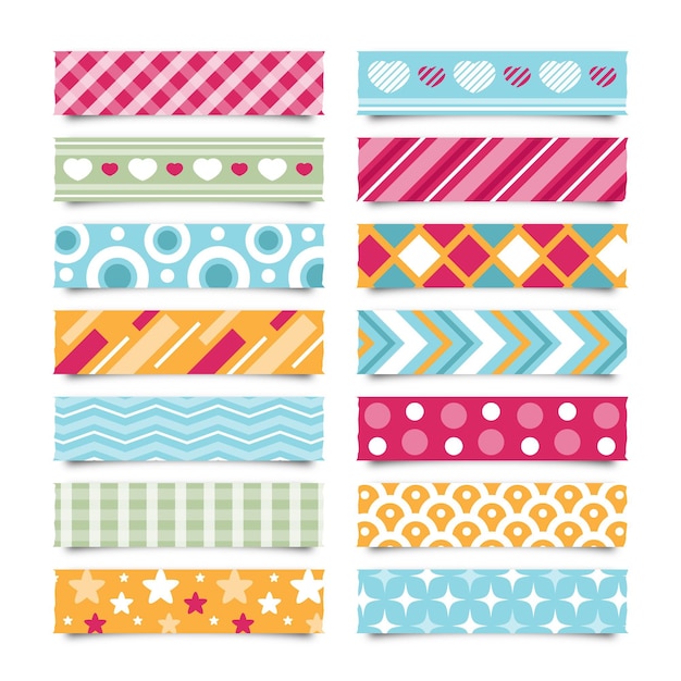 Free Vector | Flat washi tape collection