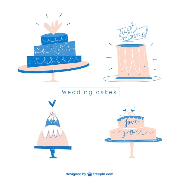 Flat Wedding  Cakes  Set Vector  Free Download