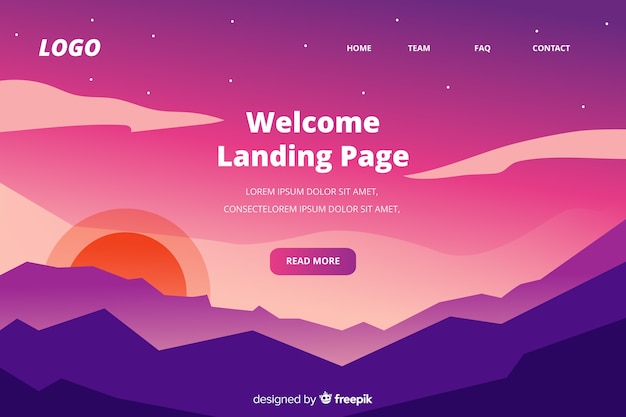 Free Vector | Flat welcome landing page template