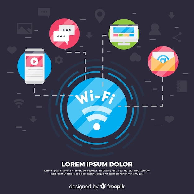 Download Free Flat Wifi Concept Free Vector Use our free logo maker to create a logo and build your brand. Put your logo on business cards, promotional products, or your website for brand visibility.