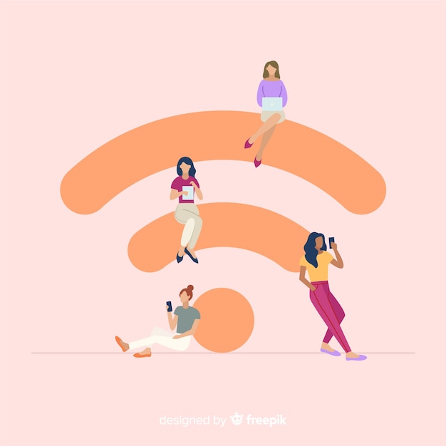 Flat wifi concept Free Vector