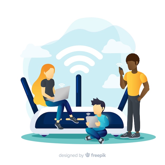 Flat wifi concept Free Vector