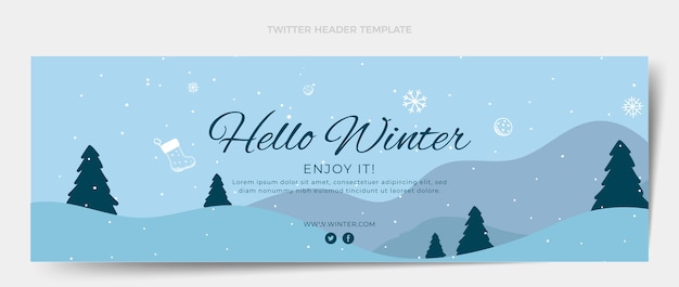 Free Vector | Flat winter twitter header