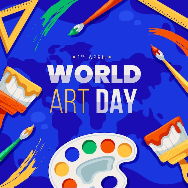 Free Vector | Flat world art day illustration