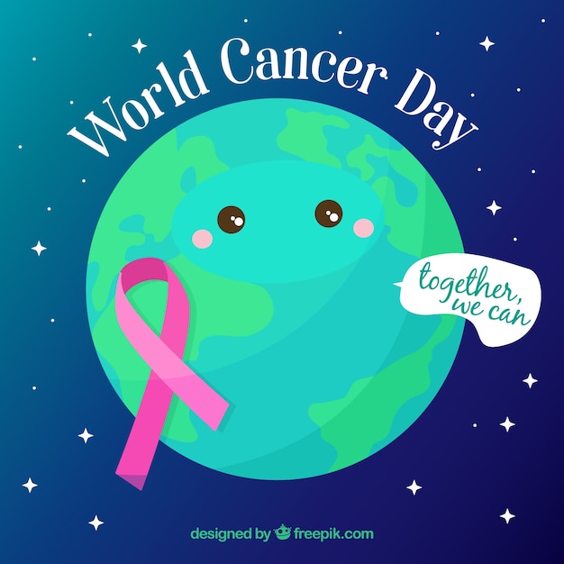 Free Vector Flat World Cancer Day Background