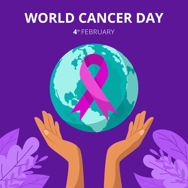 Premium Vector Flat World Cancer Day Illustration