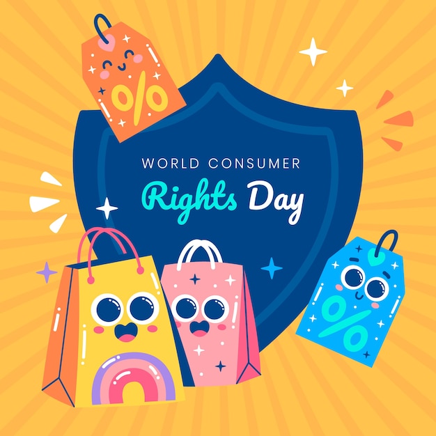 Premium Vector | Flat world consumer rights day illustration