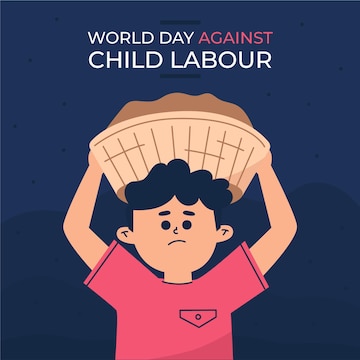 Free Vector | Flat world day against child labour illustration