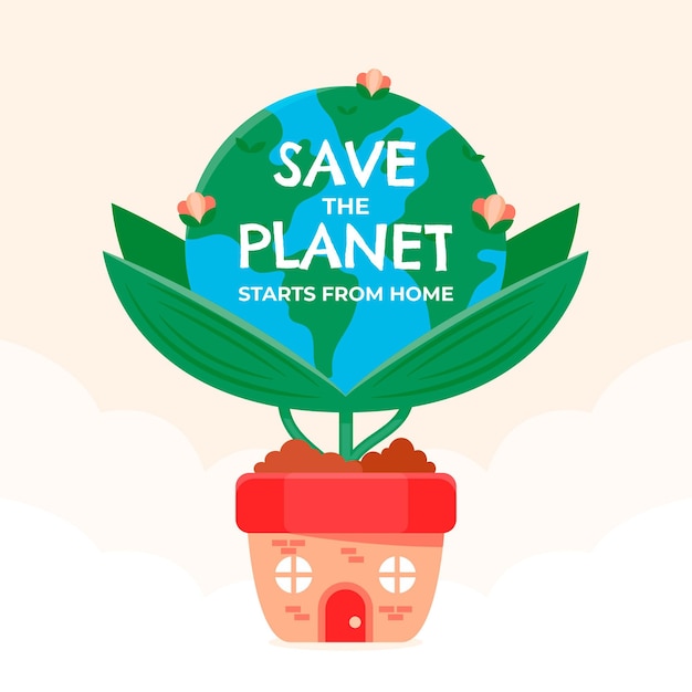 Free Vector | Flat world environment day save the planet illustration