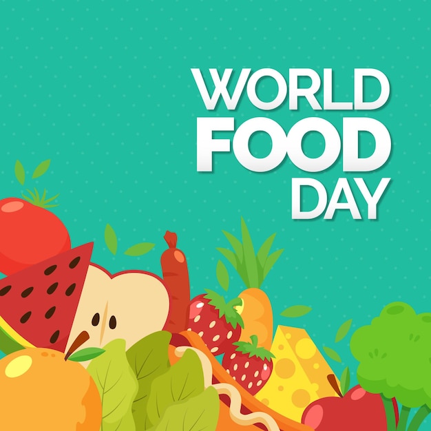 Premium Vector | Flat world food day concept