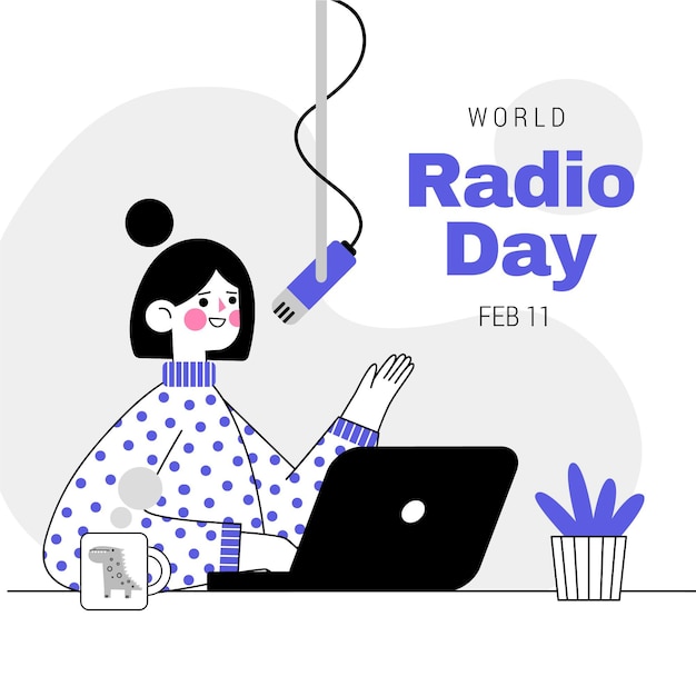 Free Vector | Flat world radio day illustration