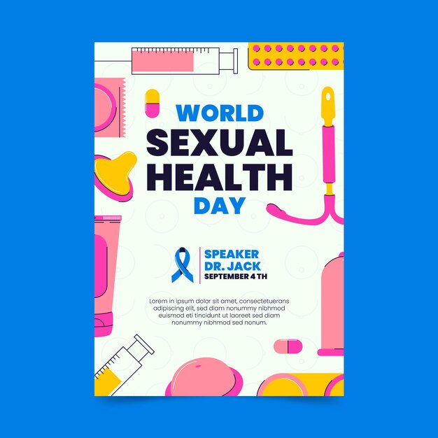 Free Vector Flat World Sexual Health Day Vertical Flyer Template 5407
