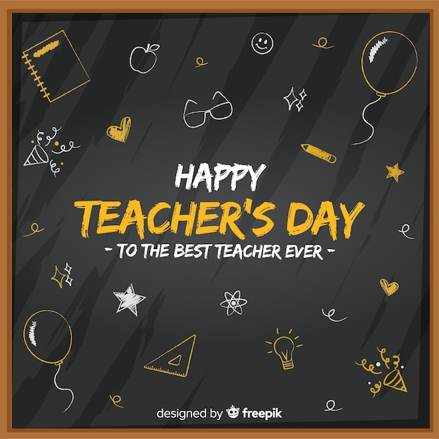 World Teachers Day With Chalkboard Teachers Day Drawing Teachers ...