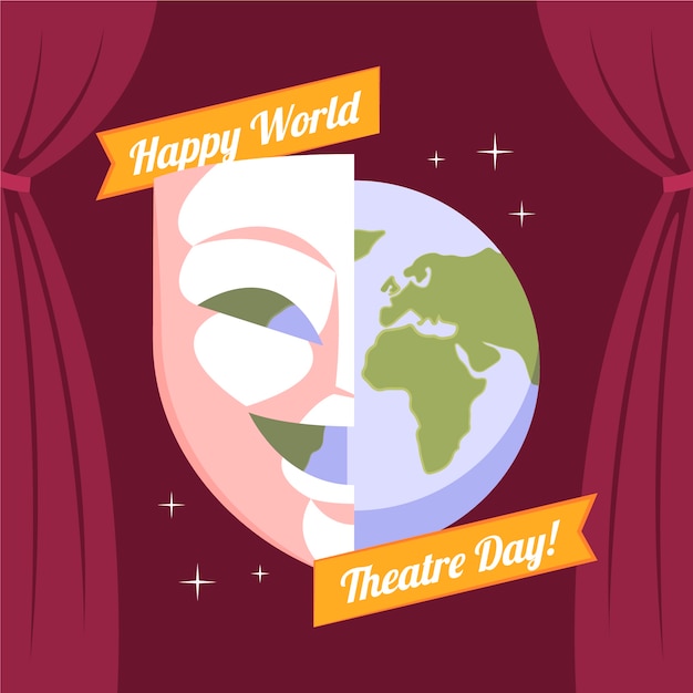 Premium Vector Flat world theatre day illustration