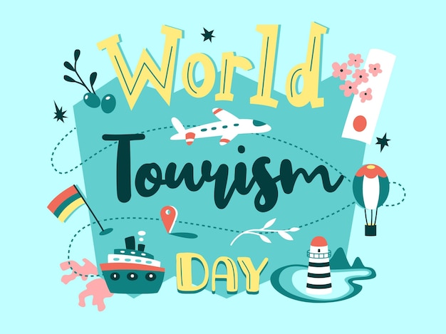 Free Vector | Flat world tourism day concept