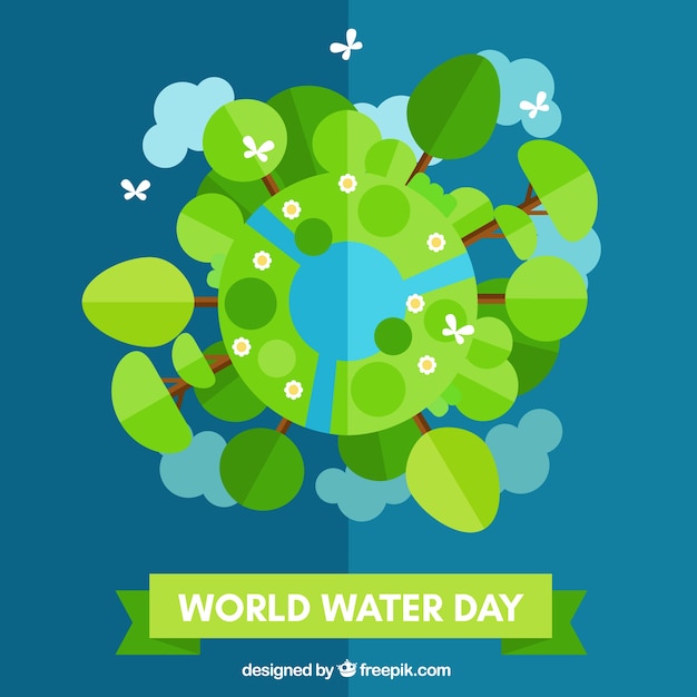 Premium Vector | Flat world water day background