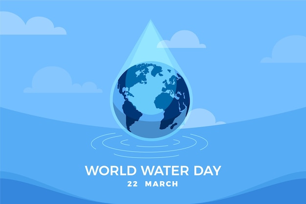 Premium Vector | Flat world water day background