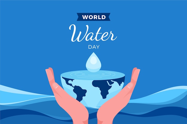 Premium Vector | Flat world water day background