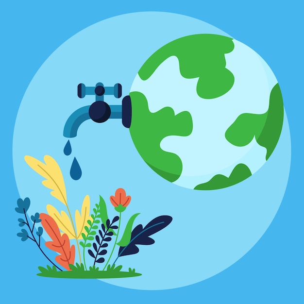 Premium Vector | Flat world water day illustration