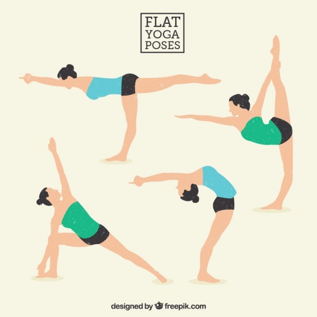 Flat yoga poses pack
