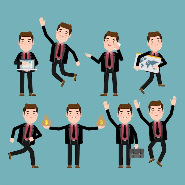 Premium Vector | Flatten set set of business people