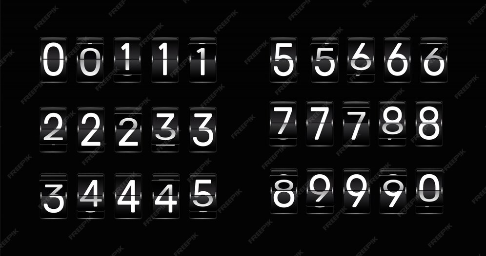 Premium Vector Flip clock numbers. retro countdown animation