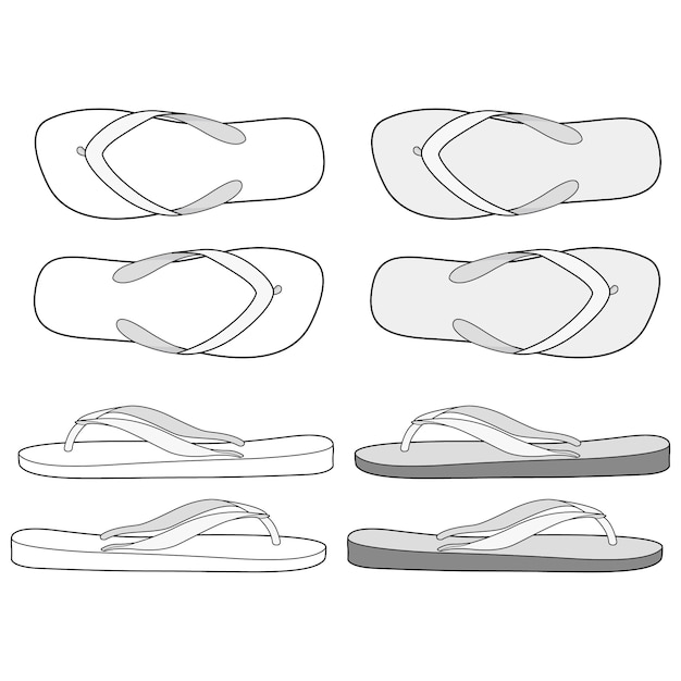 Flip flop lineart design | Premium Vector