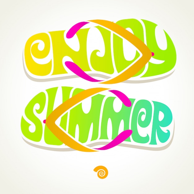 Download Flip-flop with summer greeting - illustration. | Premium ...