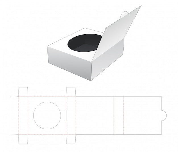 Download Flip packaging with circle window die cut template ...