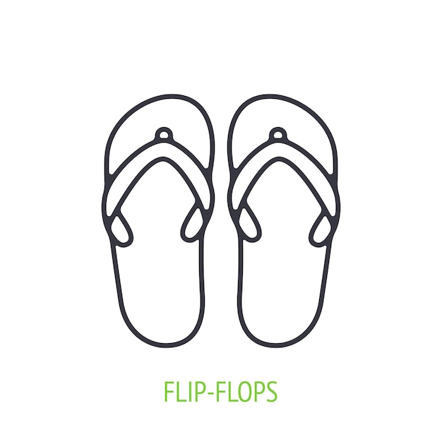 Premium Vector Flipflops Outline Icon Vector Illustration Beach Shoes   Flipflops Outline Icon Vector Illustration Beach Shoes Summer Time Vector Illustration 501907 903 