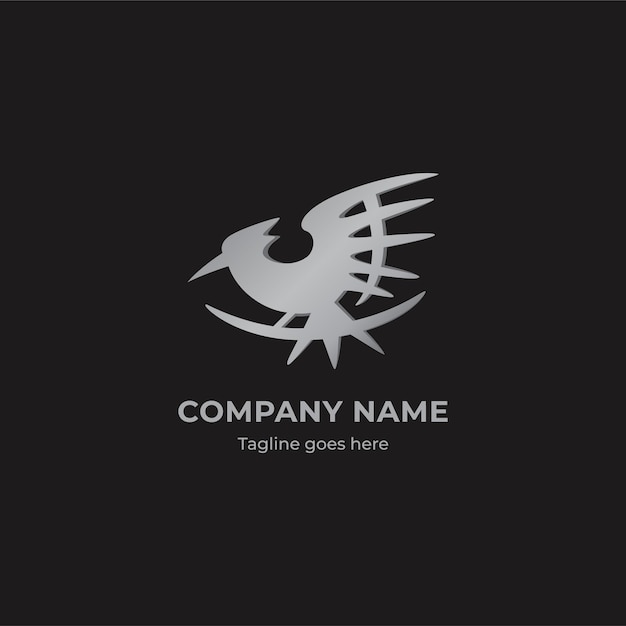 Premium Vector | Fliying metal bird logo