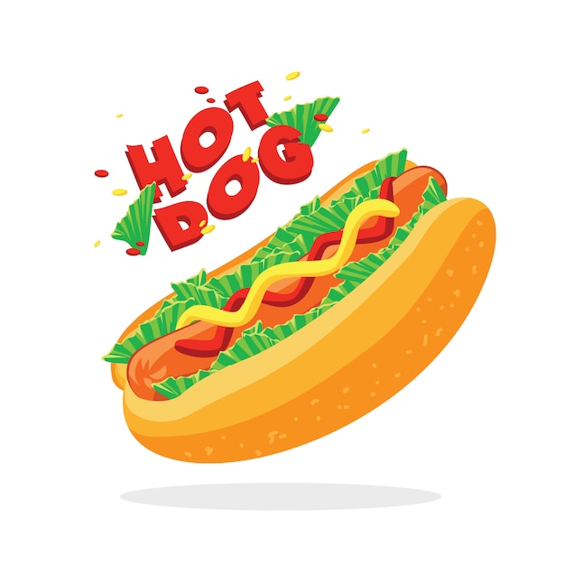 Premium Vector | Floating hot dog vector