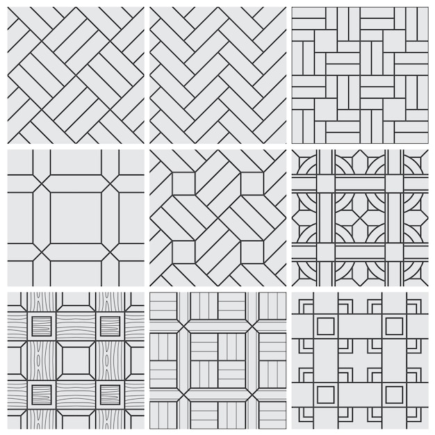 Premium Vector Floor material tiles vector seamless patterns set