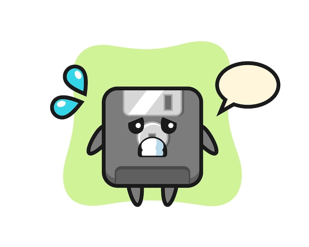 Premium Vector Floppy disk mascot character with afraid gesture