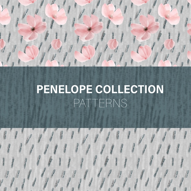 Floral and abstract pattern collection Premium Vector