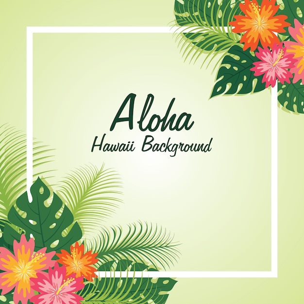 Premium Vector Floral Aloha Frame Background