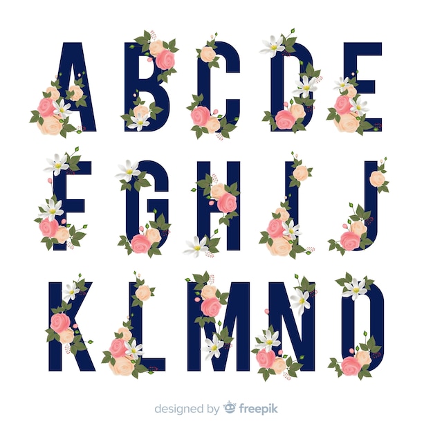 Download Floral alphabet Vector | Free Download