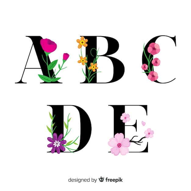 Download Floral alphabet | Free Vector