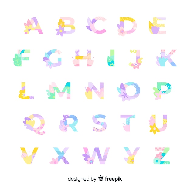 Floral alphabet | Free Vector
