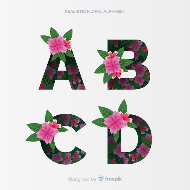 Floral alphabet Vector | Free Download