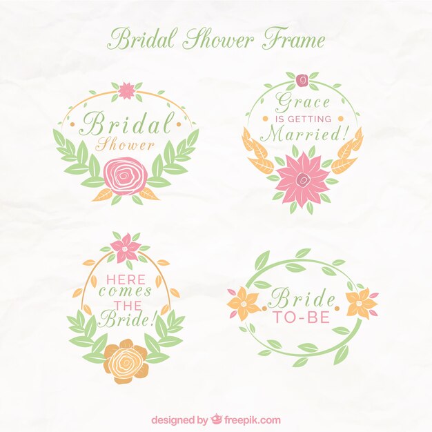 Free Vector | Floral bachelorette frames pack